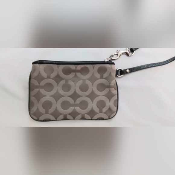 Coach Black and Gray Signature Wristlet - Picture 3 of 5